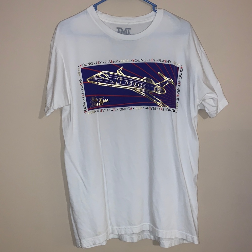 The Money Team Large White Jet Airplane T-shirt